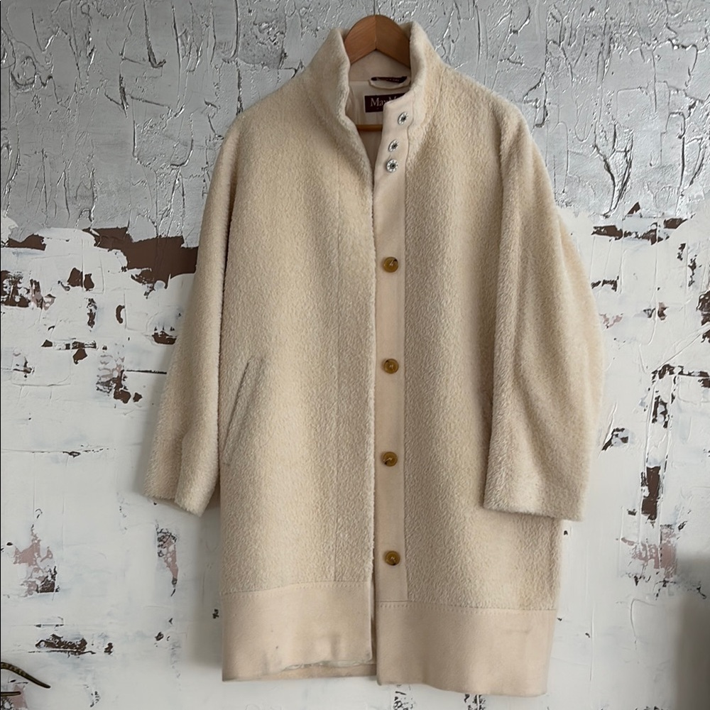 MaxMara Cream Teddy Jacket Oversized Fit